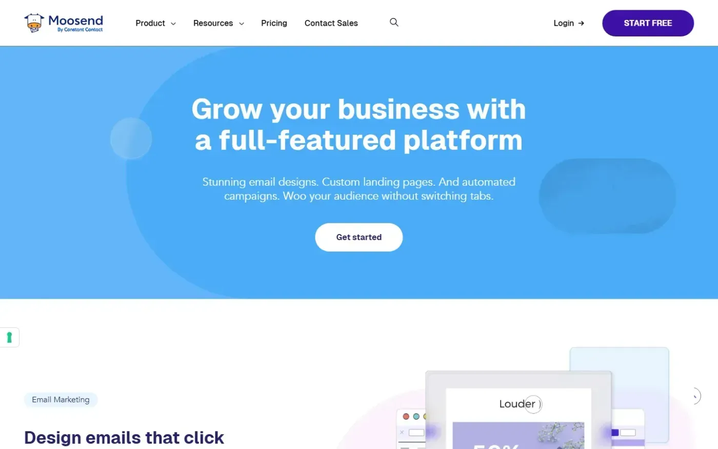 Moosend — Features page