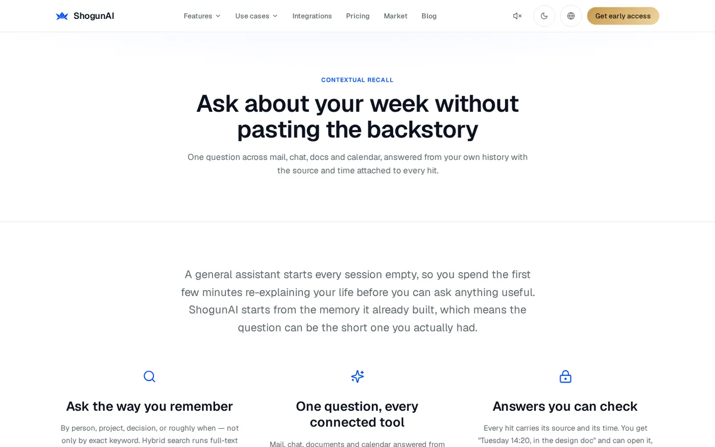 ShogunAI — Your personal AGI on your PC. Built to finish real work. — Features page