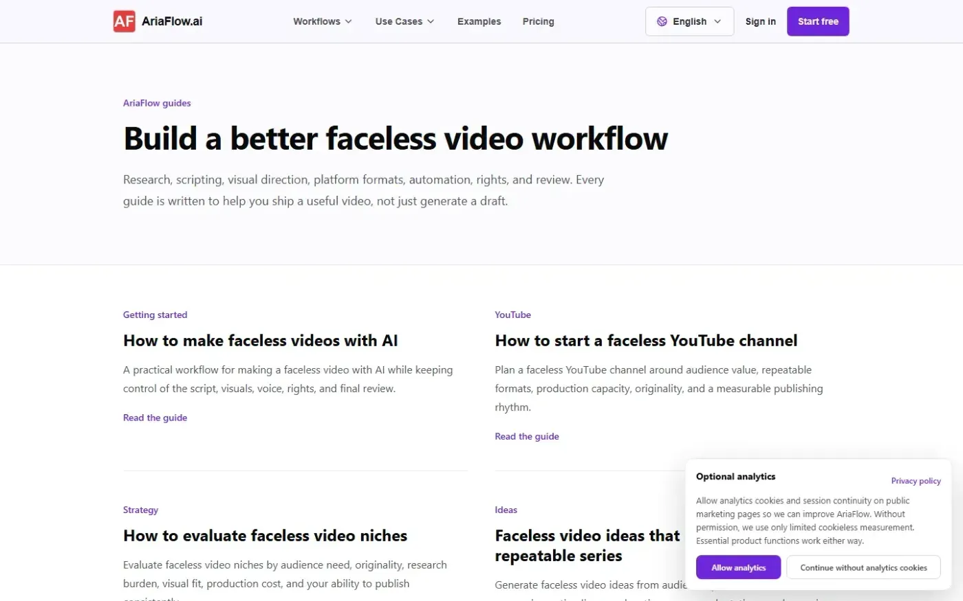 Ariaflow — Blog page