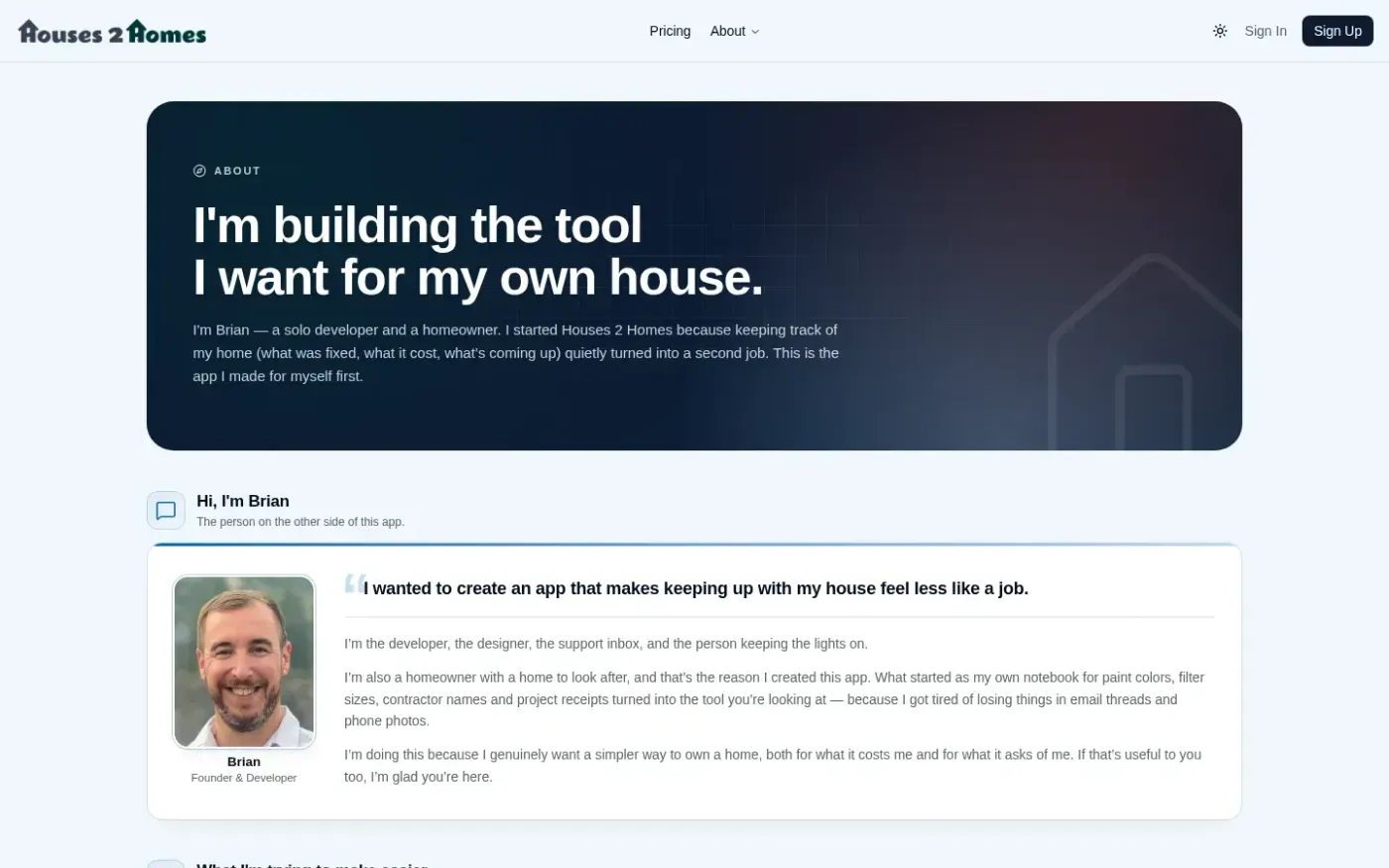 Houses2 — About page