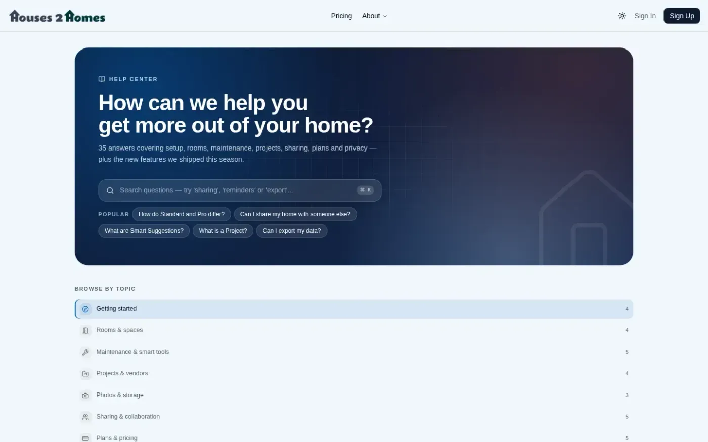Houses2 — Faq page