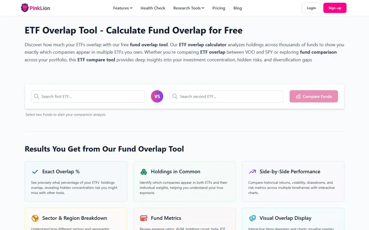 Pinklion — Tools page