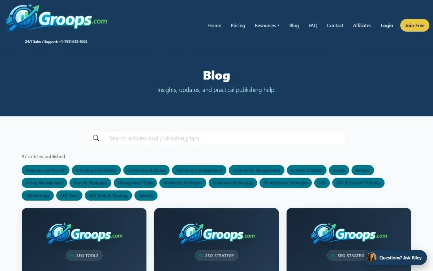 Groops — Blog page