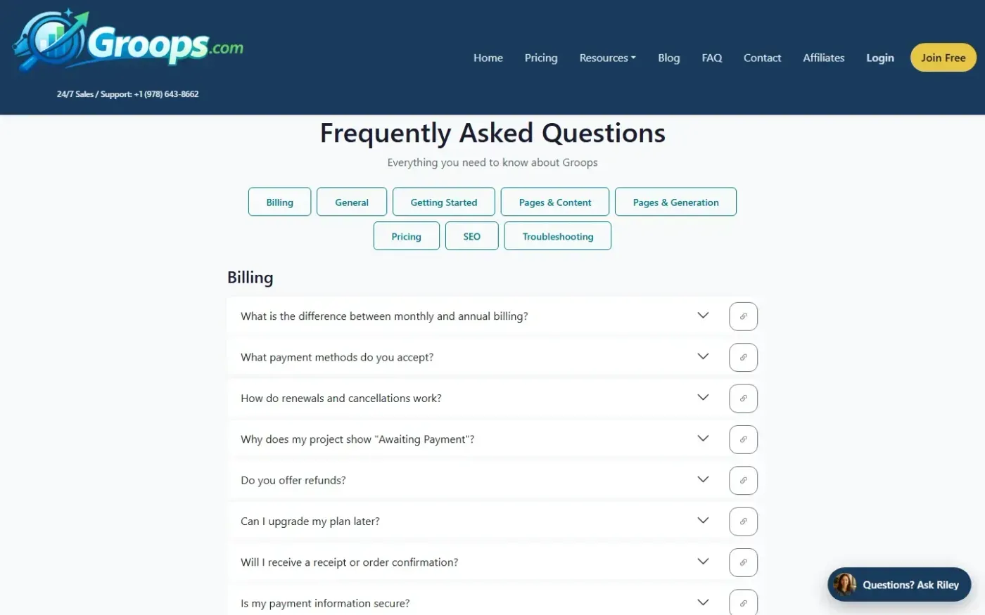 Groops — Faq page