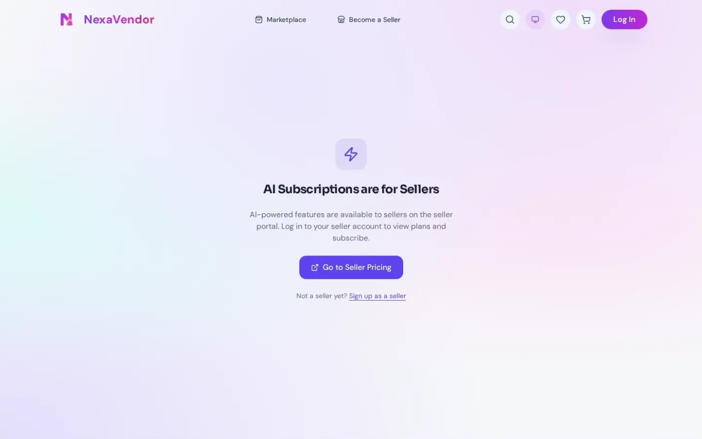 Nexavendor — Pricing page