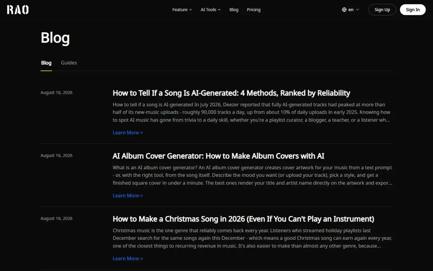 Raomusic — Blog page