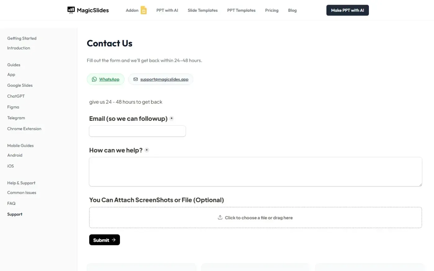 Magicslides — Support page