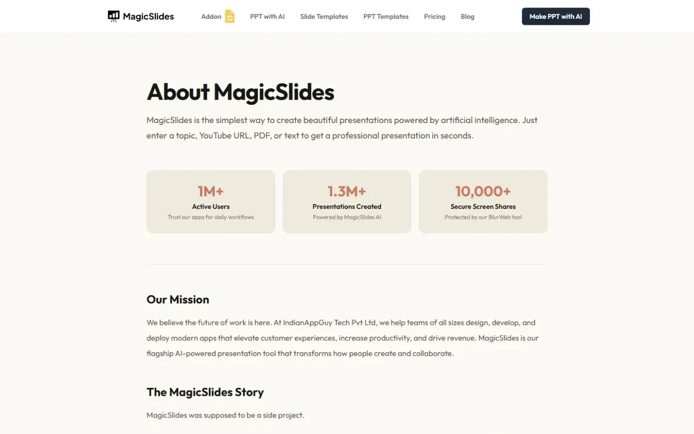 Magicslides — About page