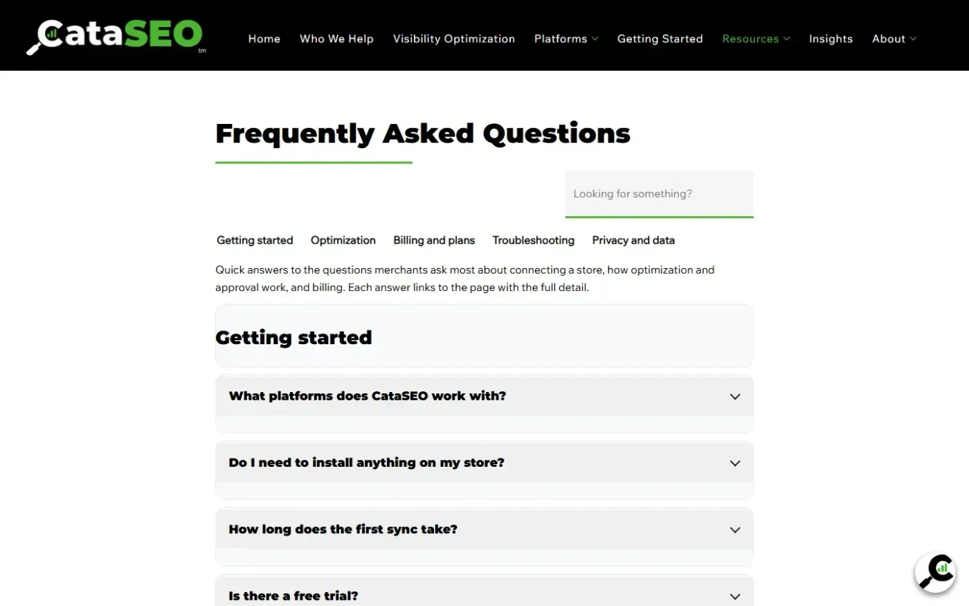 Cataseo — Help page