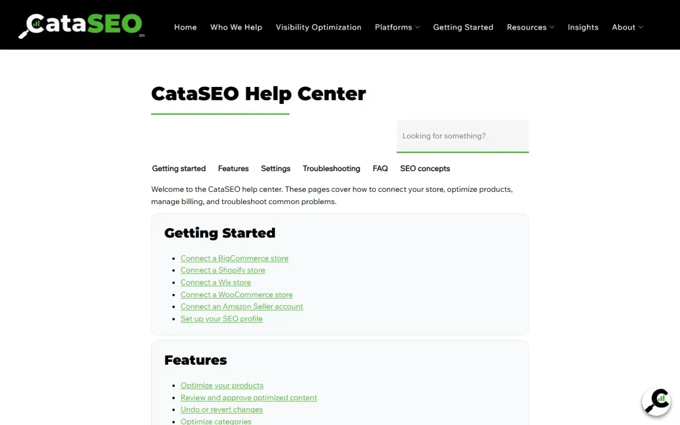 Cataseo — Help page