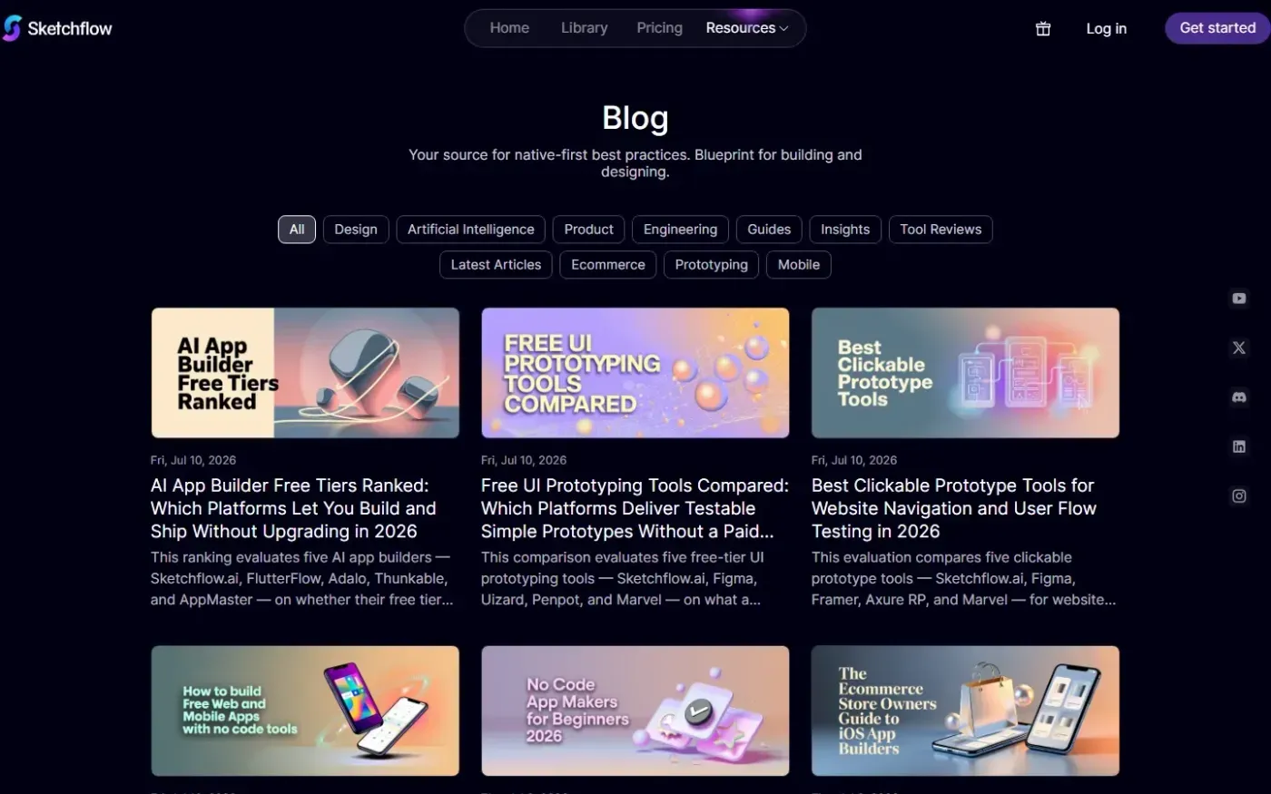 Sketchflow — Blog page