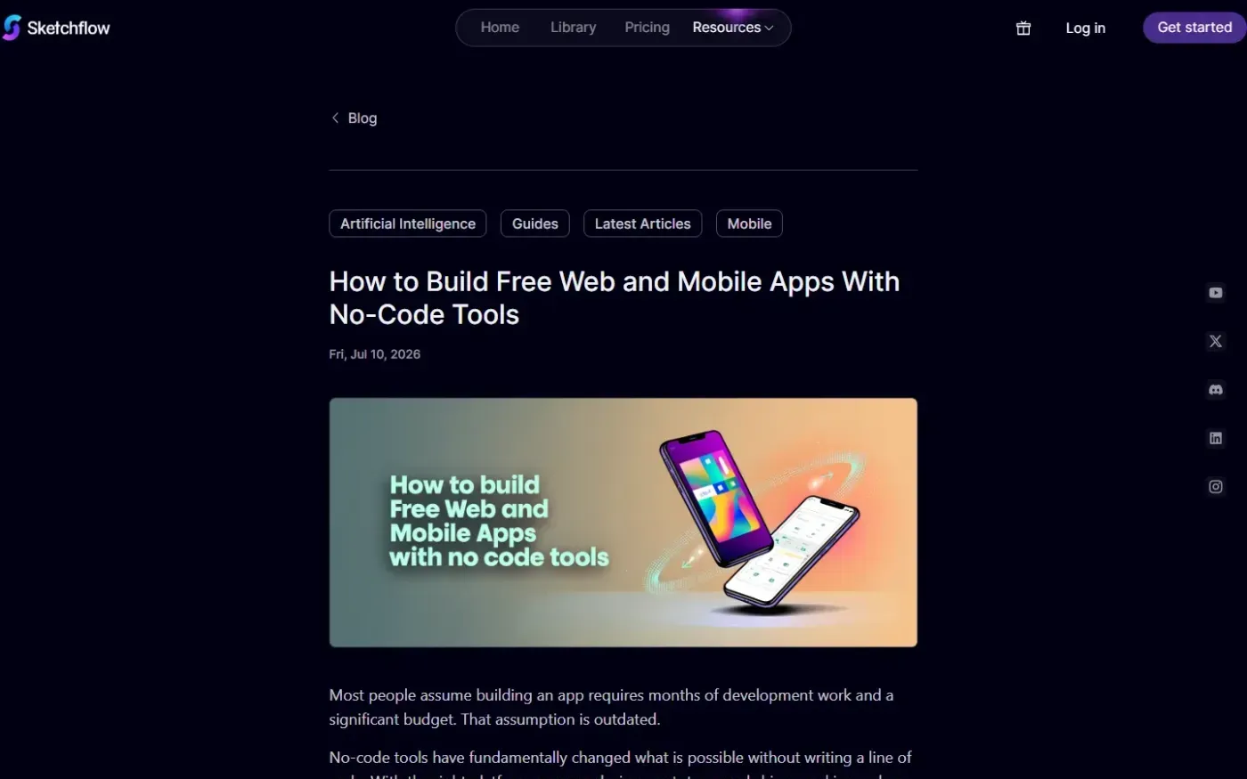 Sketchflow — Blog page