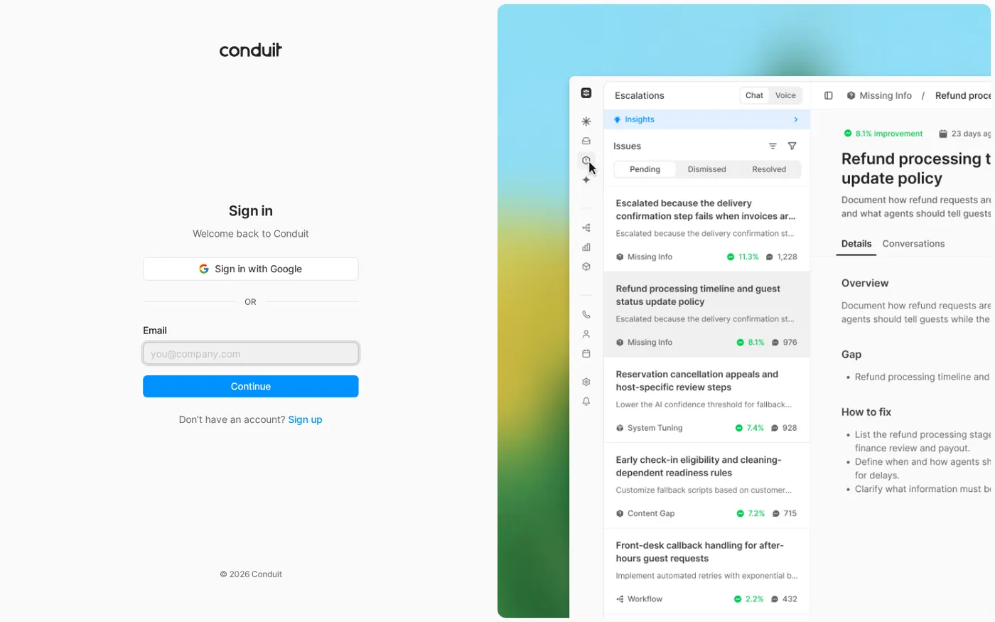 Conduit — AI agents purpose-built for Hospitality — Home page