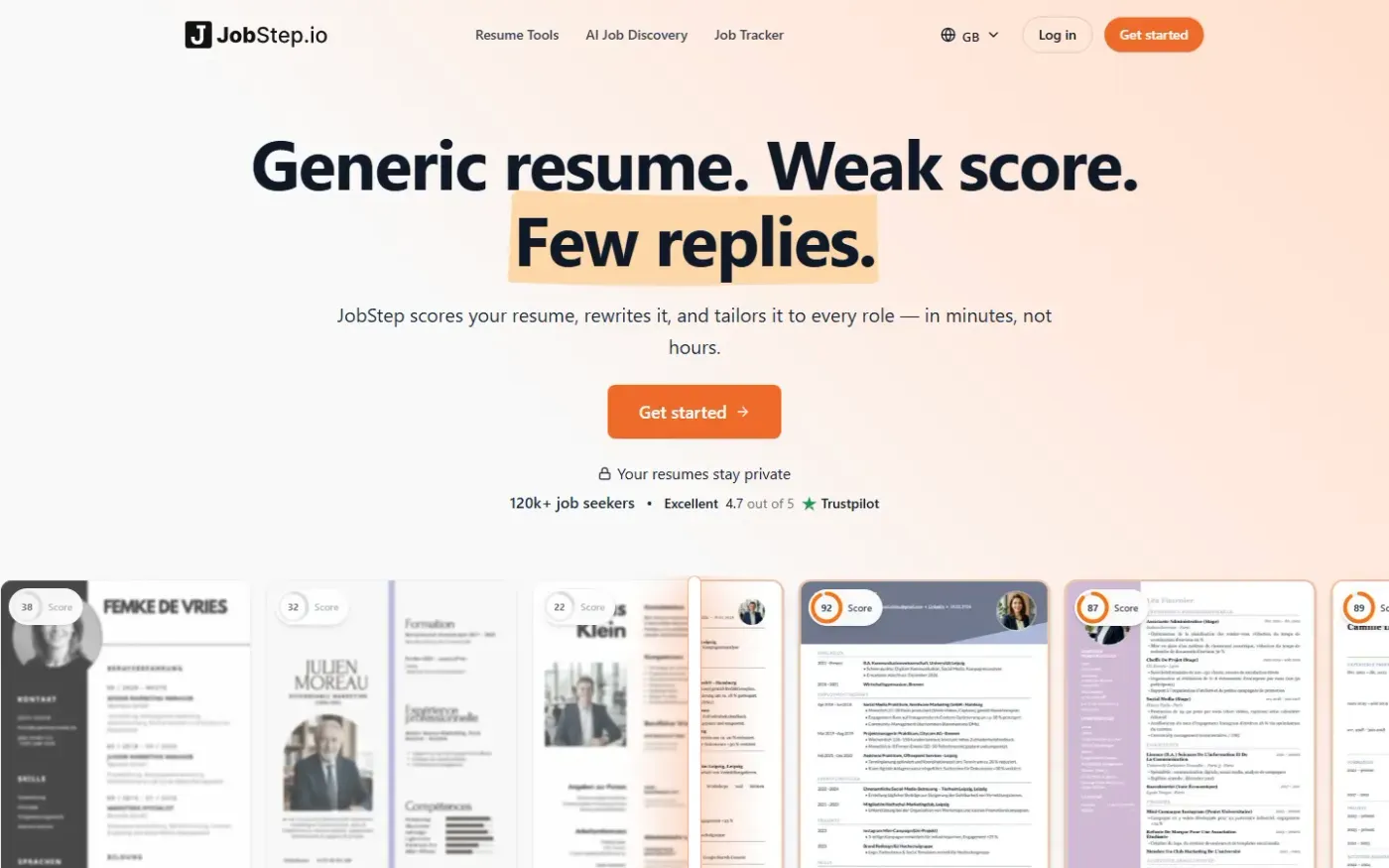 Jobstep — Resume tools page