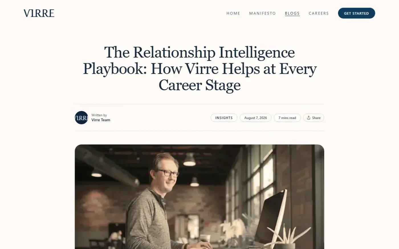Virre — A private relationship system for your career and network. — Blog page