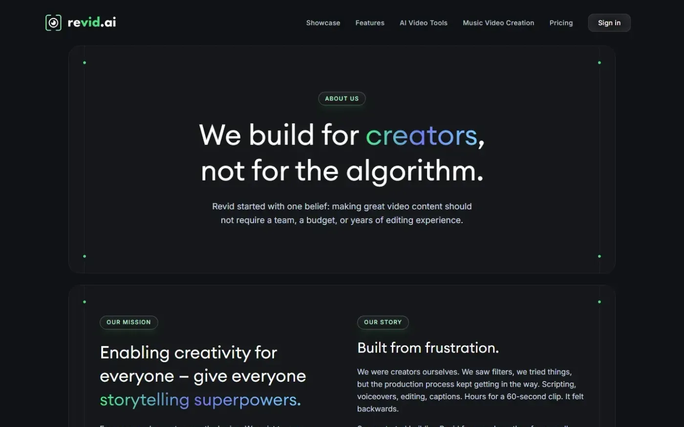 Revid — About page