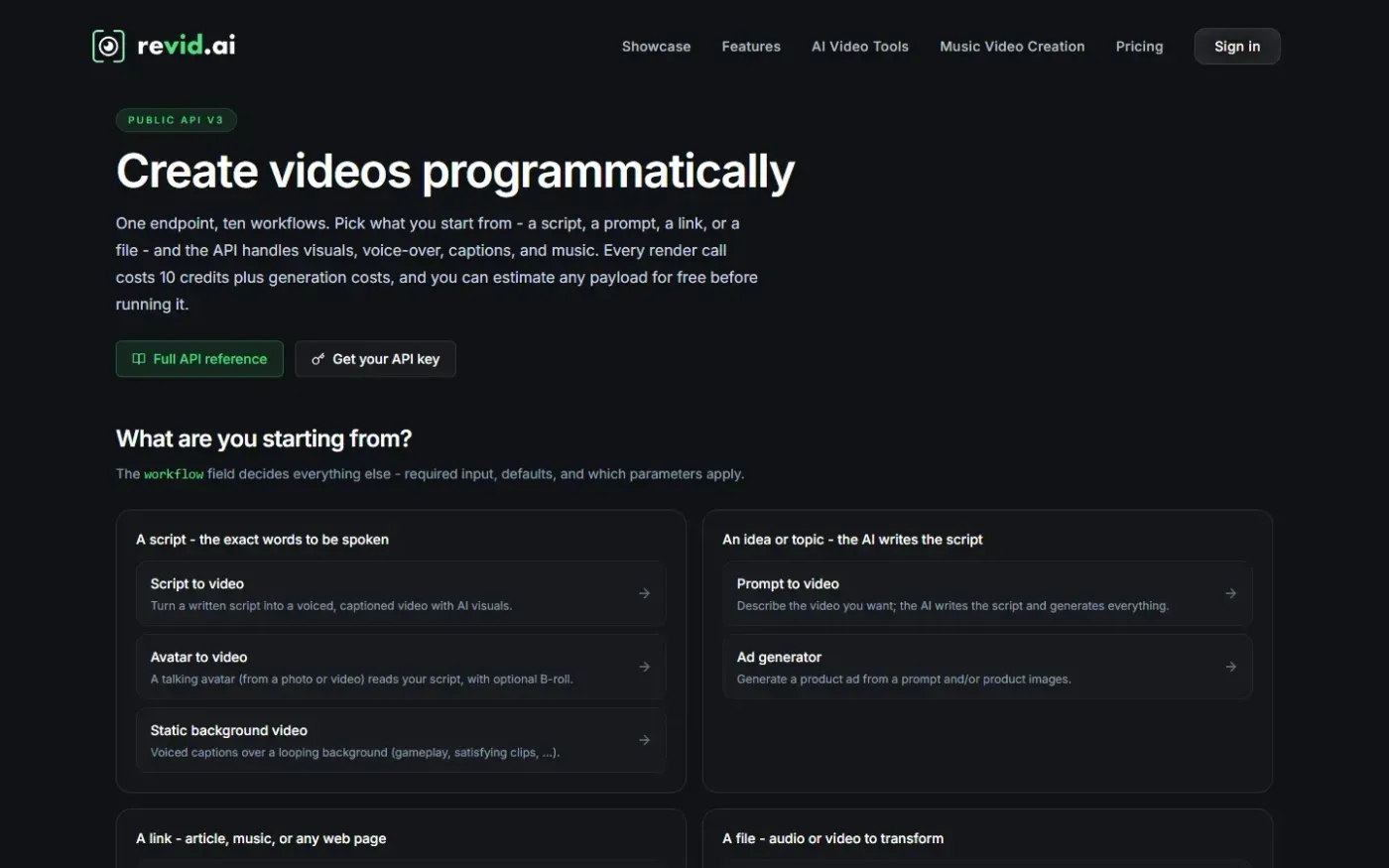 Revid — Docs page
