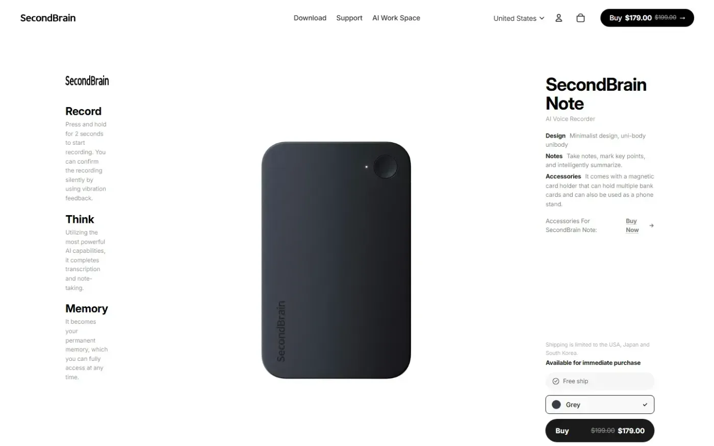 SecondBrain Note by GenSpark — A MagSafe AI Recorder That Acts for You — Products page