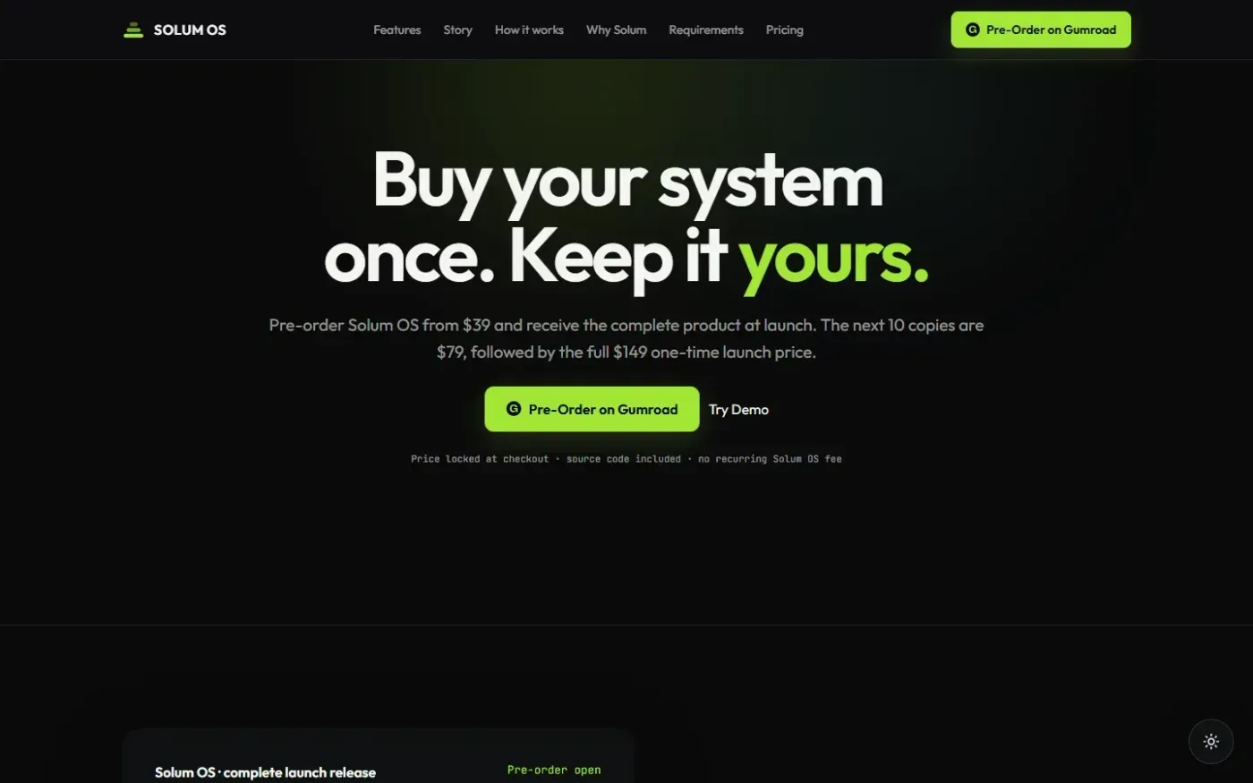 Getsolumos — Pricing page