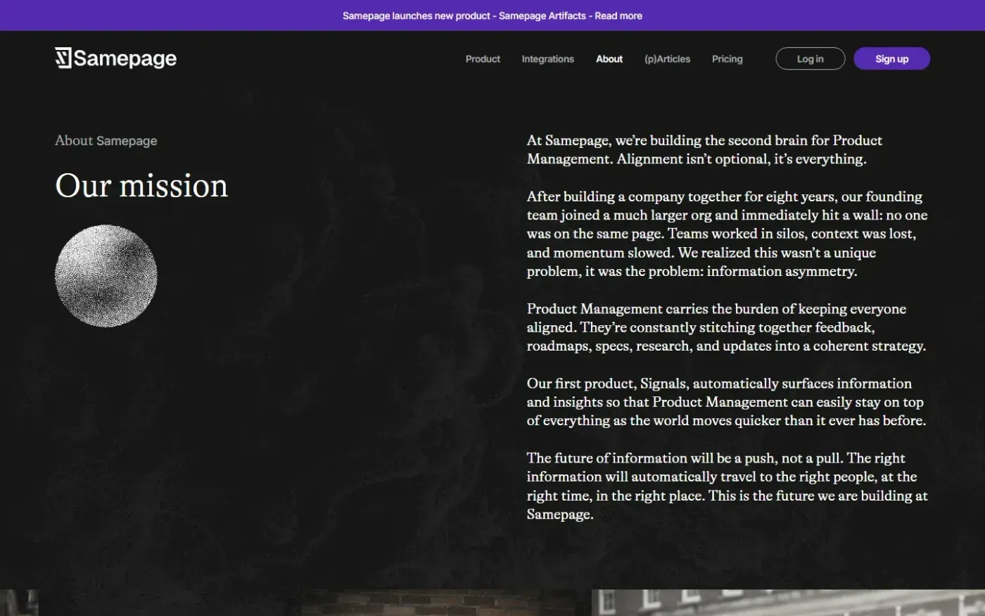 Samepage Artifacts — A context-aware, connected writing surface for product teams — About page
