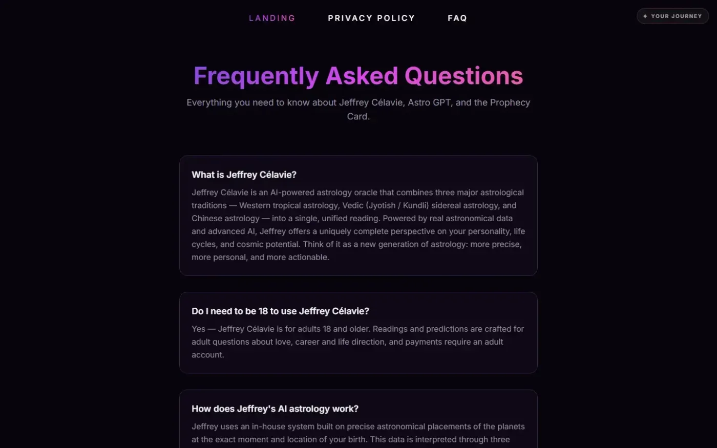 Jeffreycelavie — Faq page