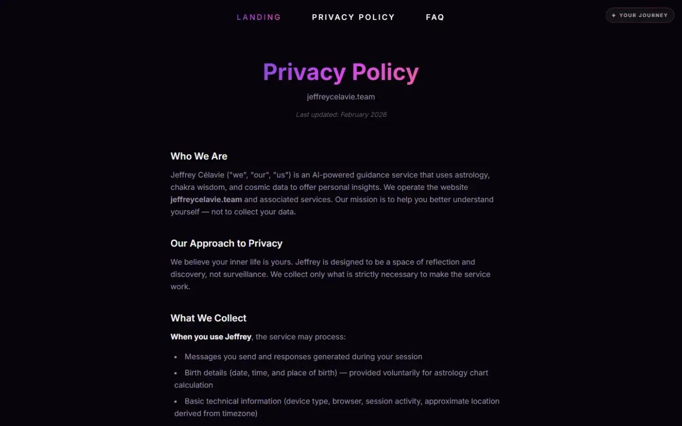 Jeffreycelavie — Privacy policy 2 page