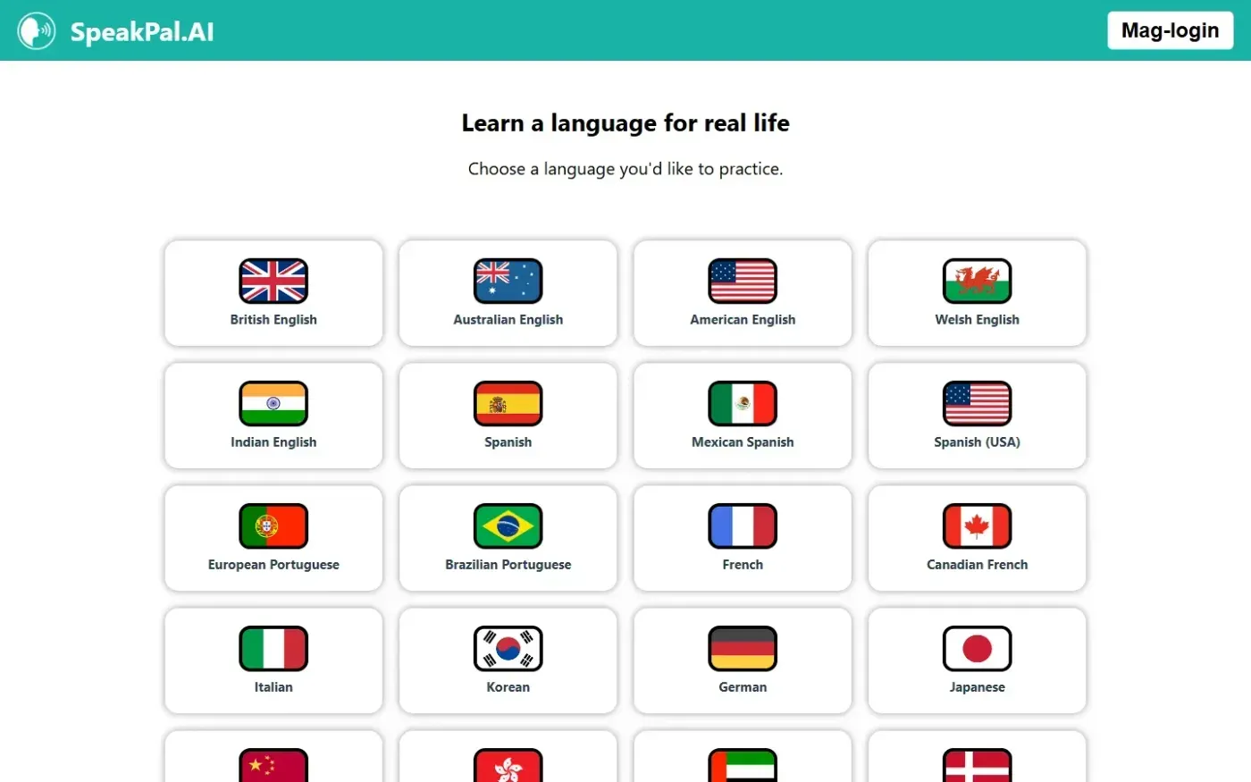 Speakpal — Fil page