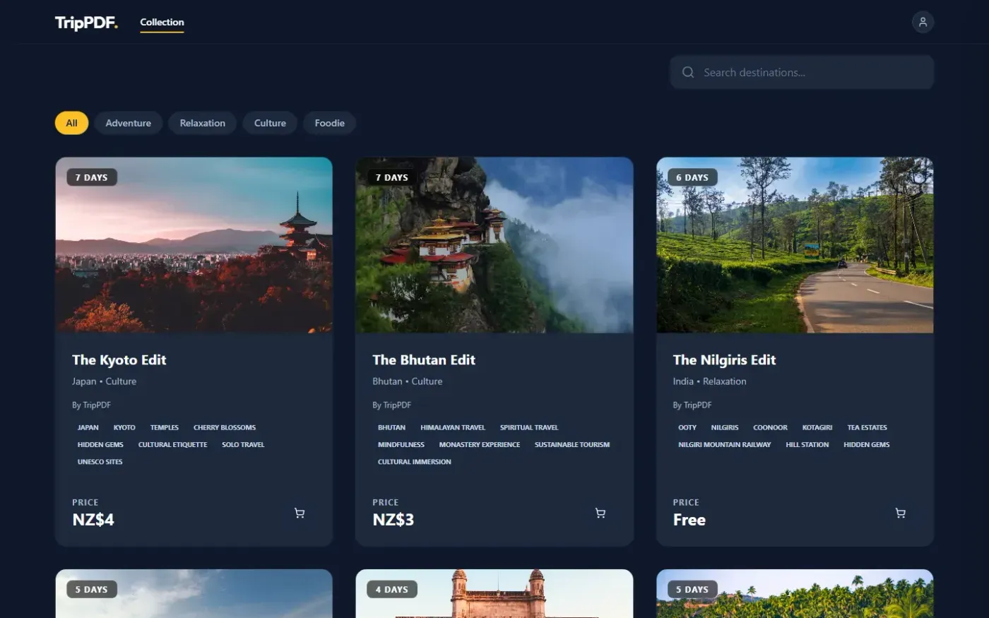 Trippdf — Collection page