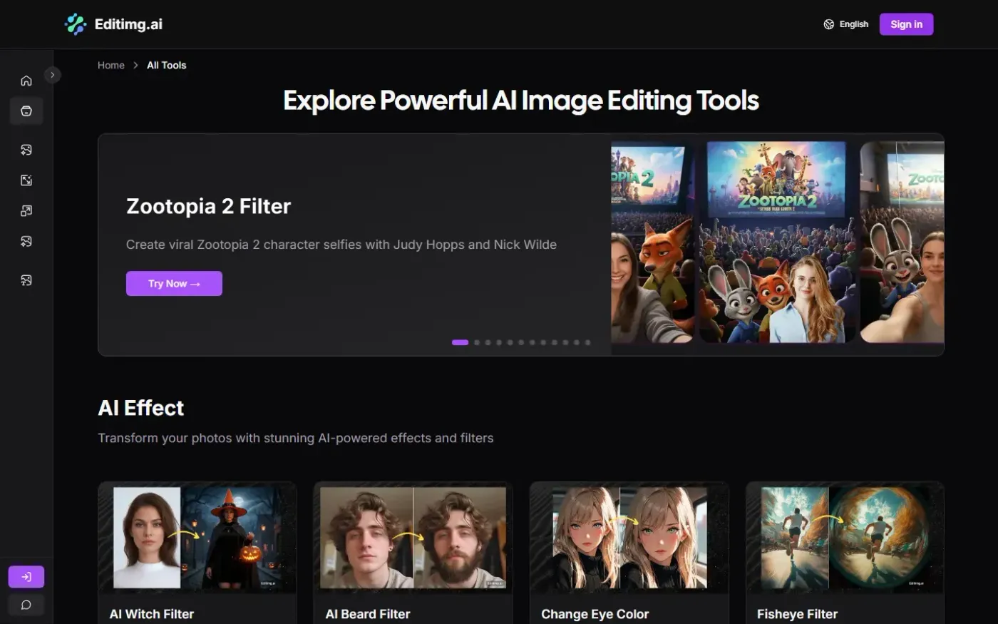 Editimg — Features page