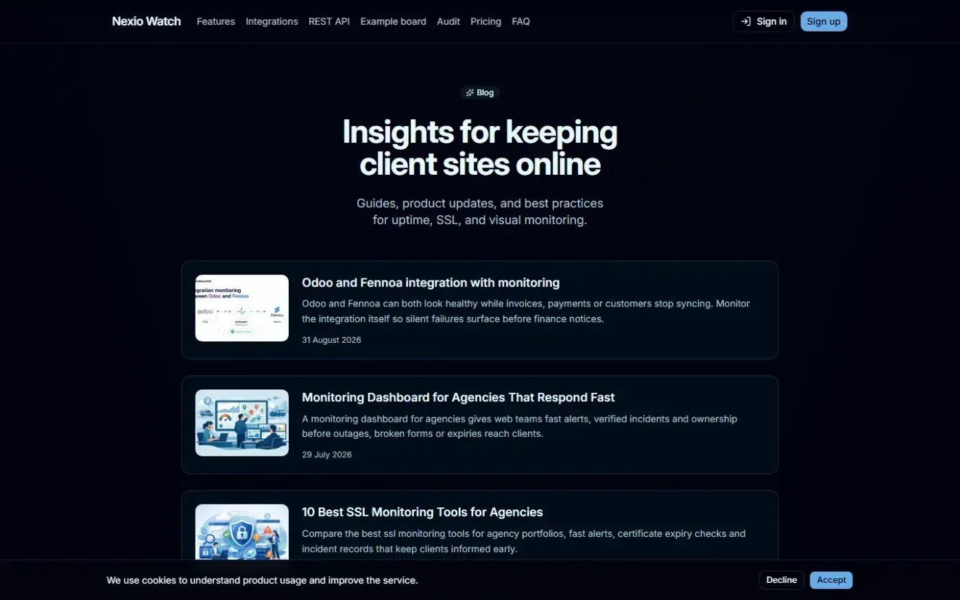 Nexiowatch — Blog page