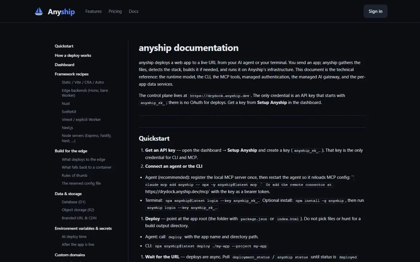 Anyship — Docs page