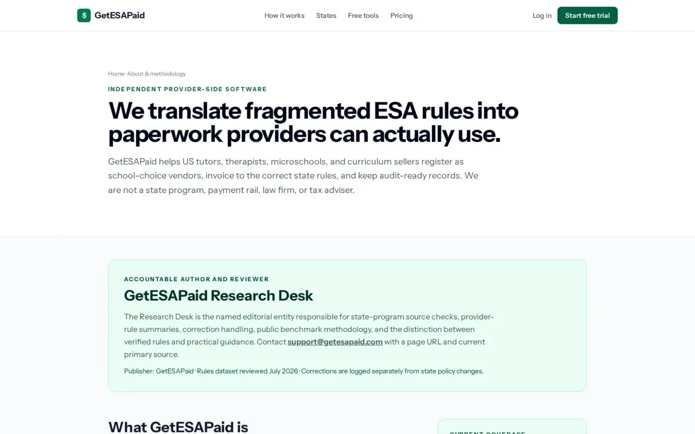 Getesapaid — About page