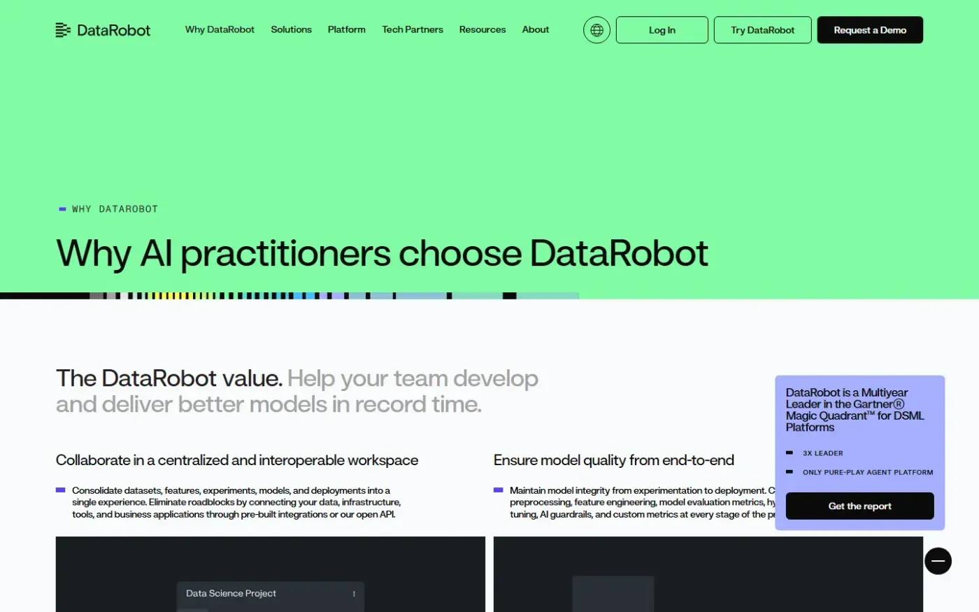 Datarobot — Why datarobot page