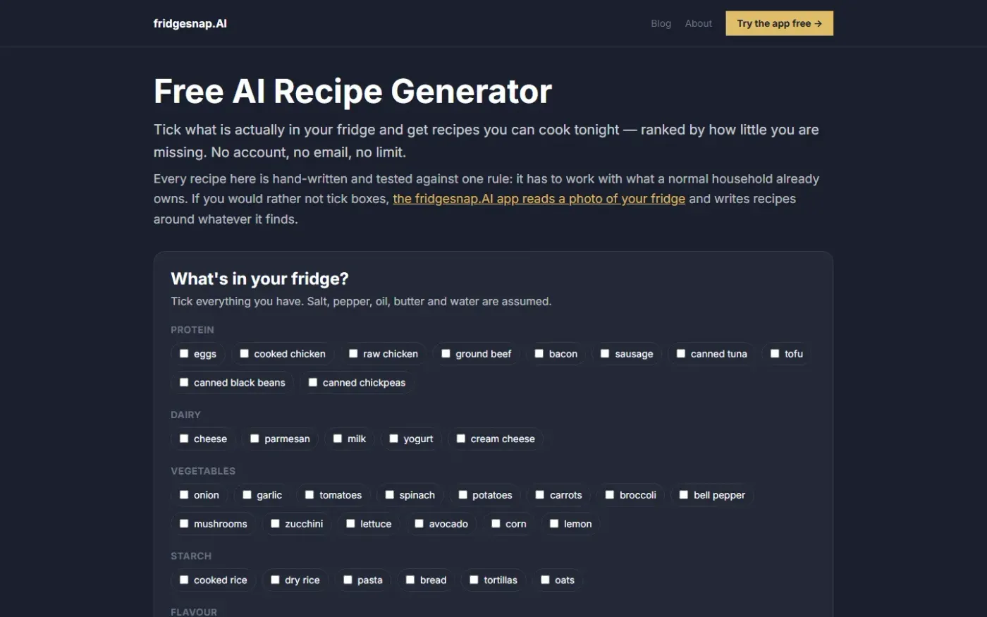 Fridgesnapai — Tools page