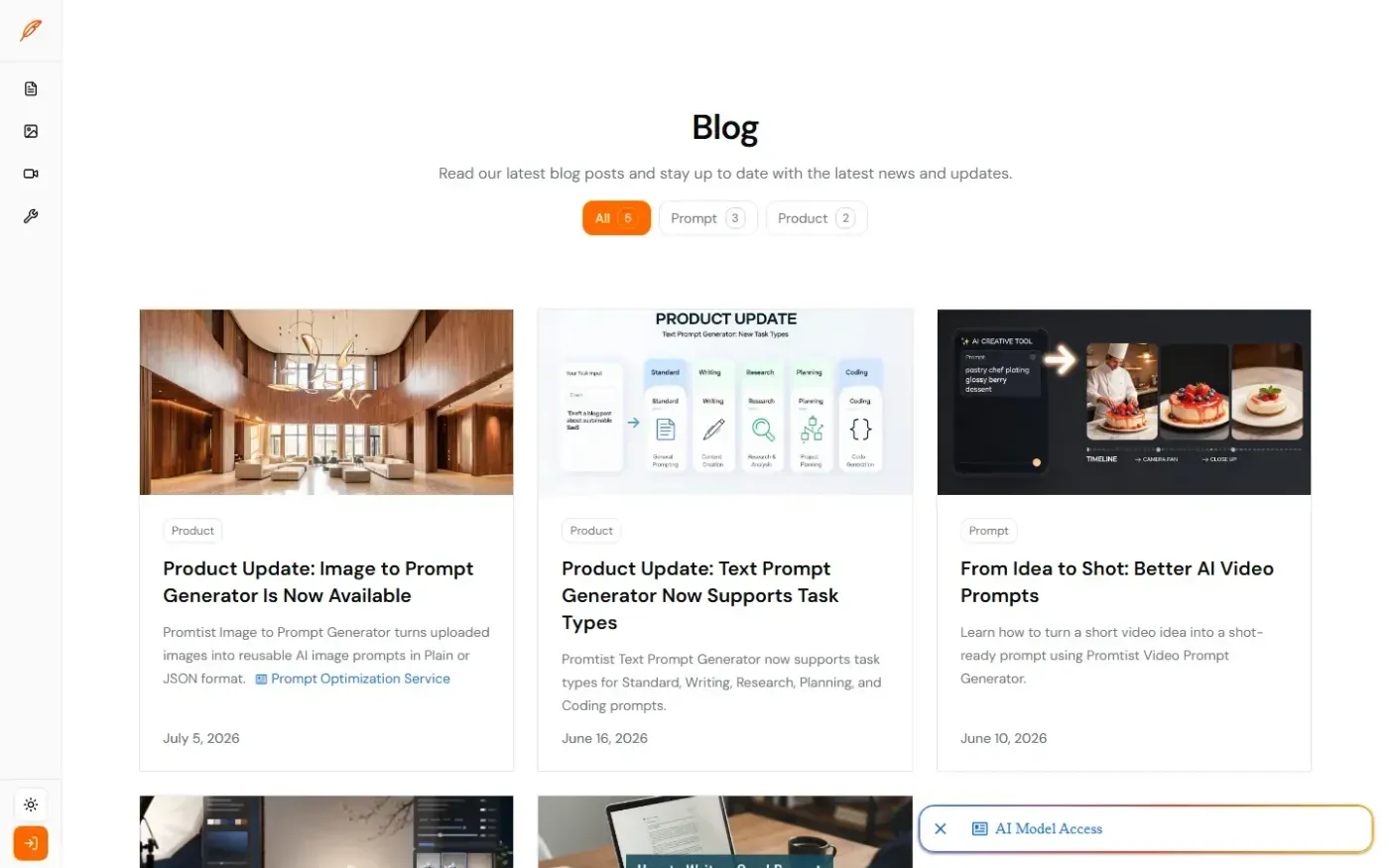 Promtist — Blog page
