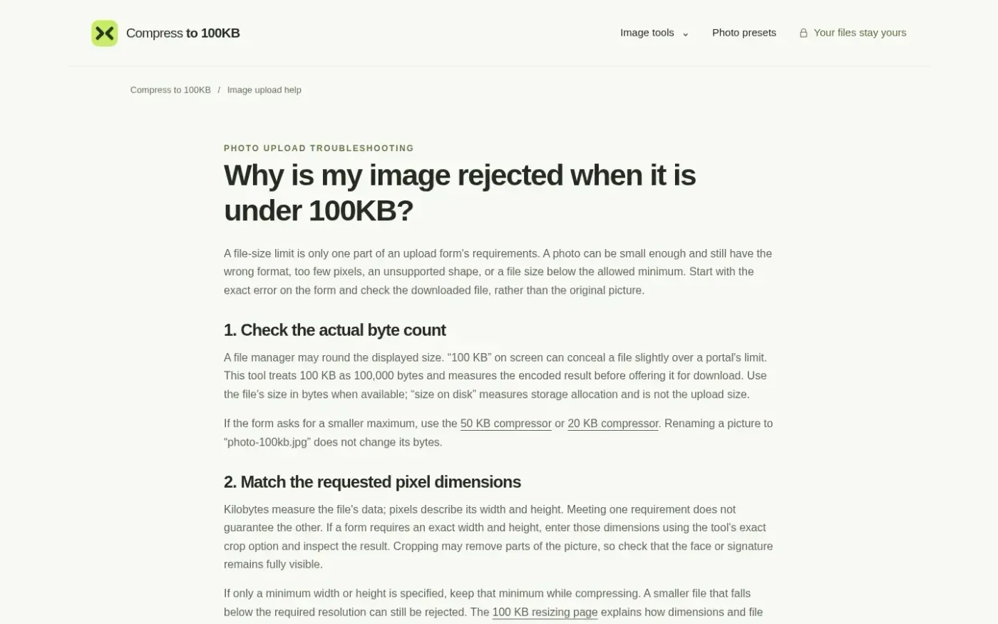 Compressto100kb — Guides page