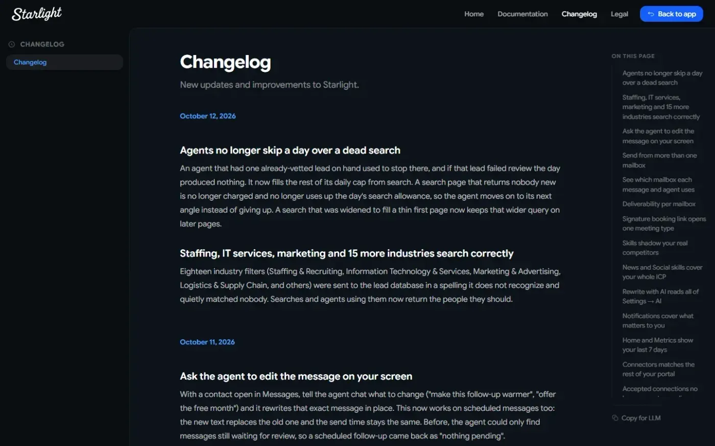 Joinstarlight — Changelog page