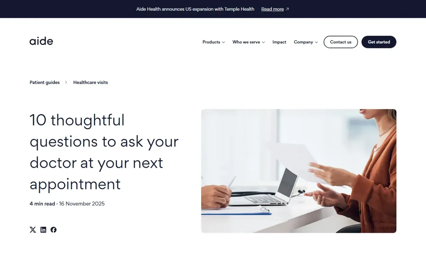 Aide — Guides page