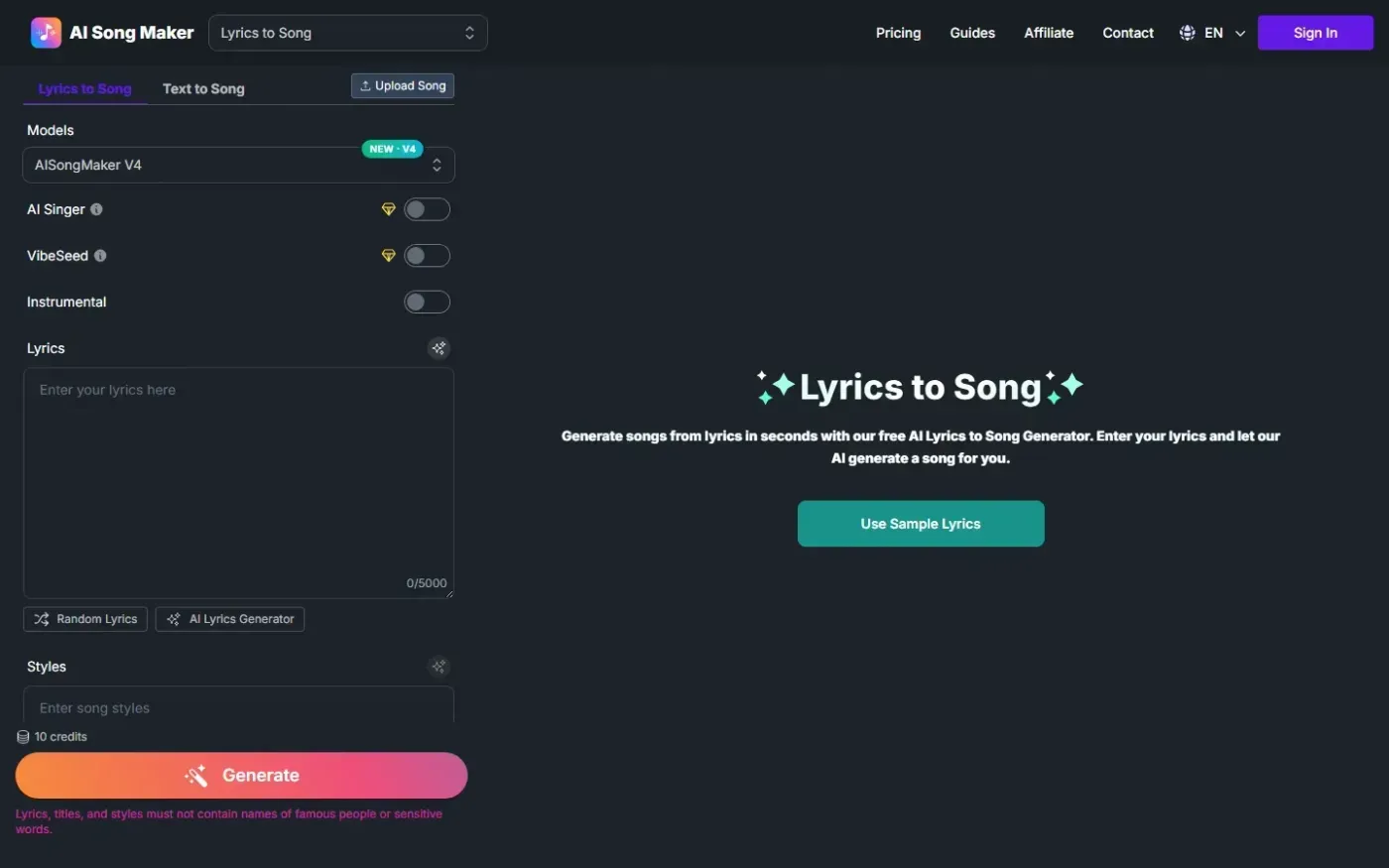 Aisongmaker — Tools page
