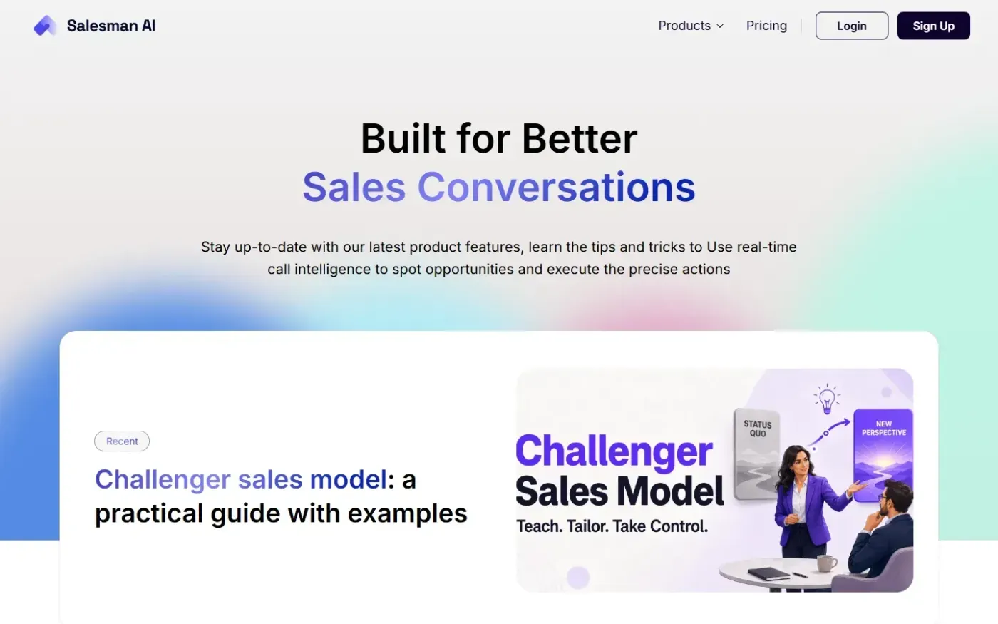 Salesman AI — The AI sales agent that turns meetings into revenue — Blog page