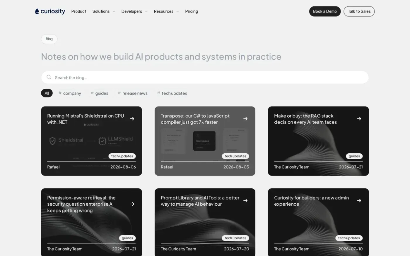 Curiosity — Home page
