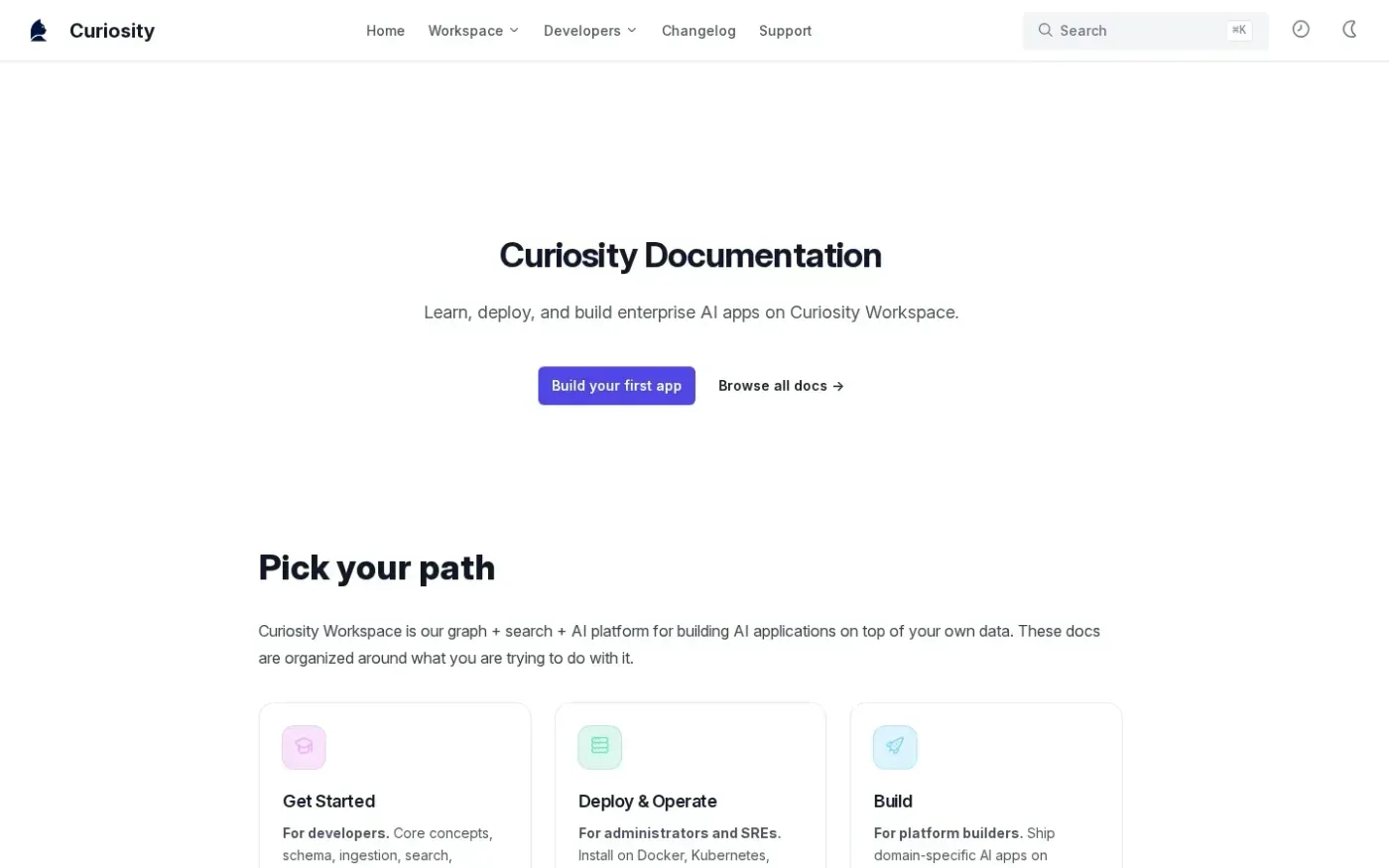 Curiosity — Home page