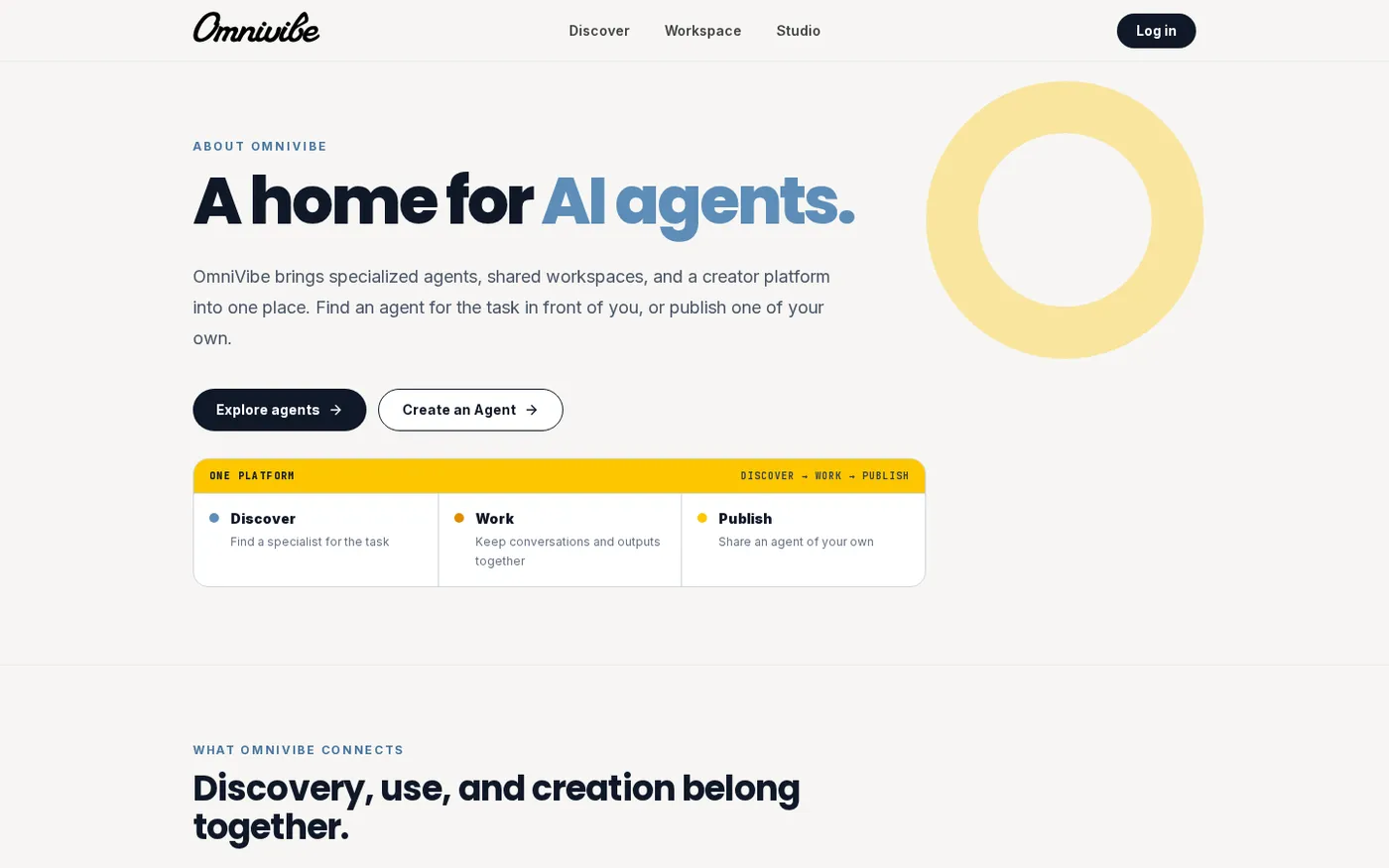 OmniVibe — Marketplace for agent creators & users — About page