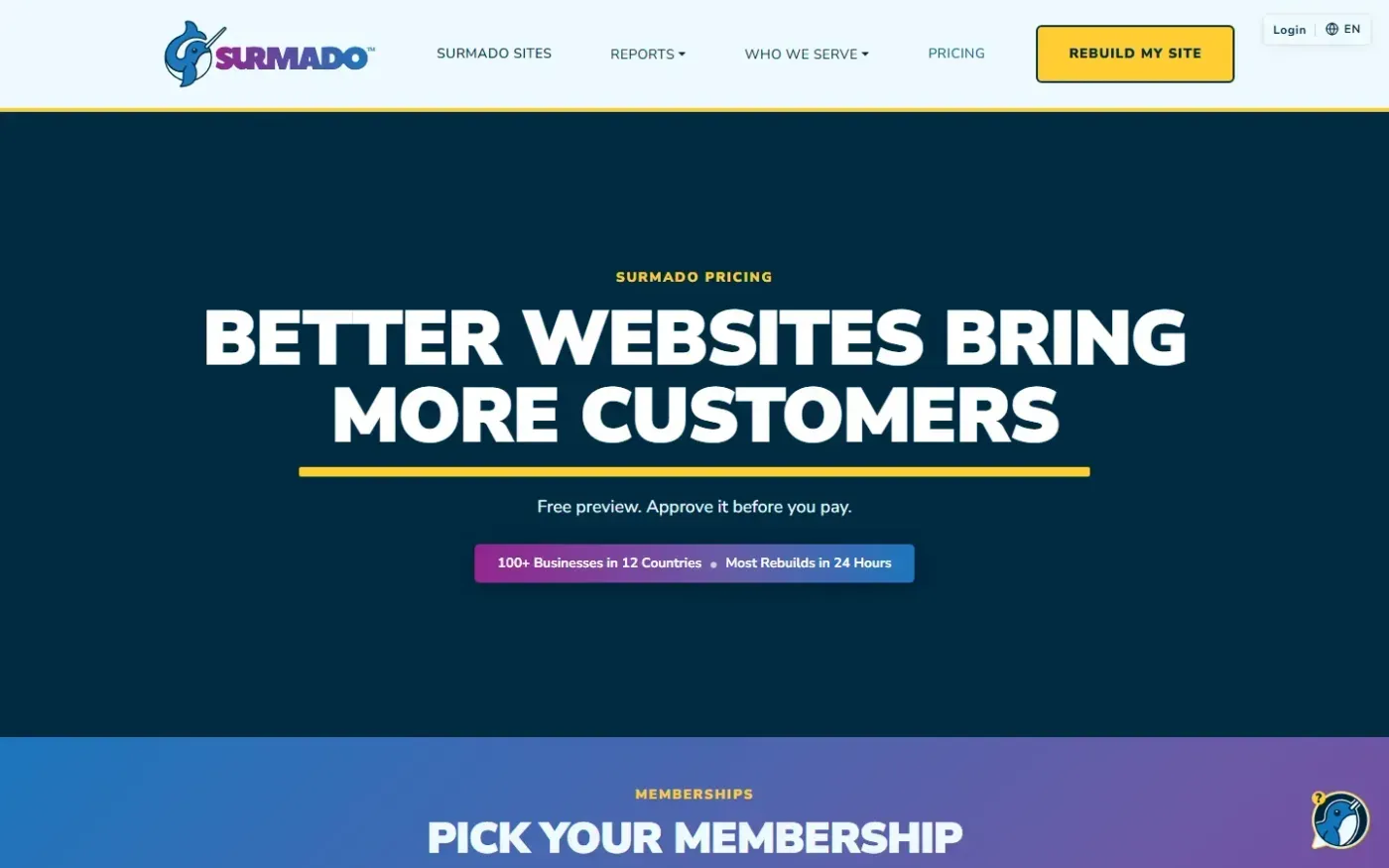 Surmado — Pricing page