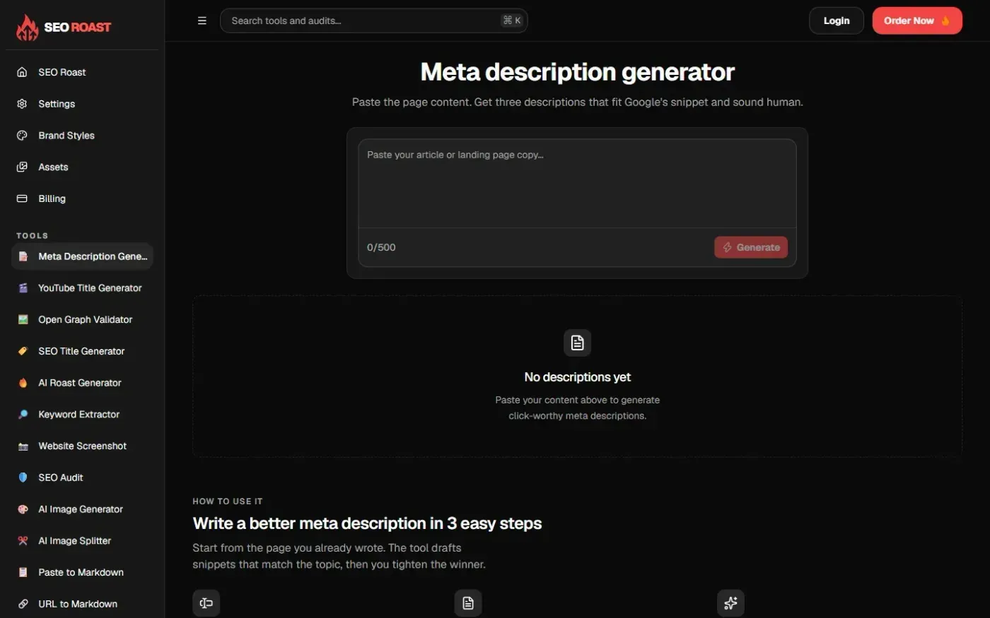Seoroast — Tools page