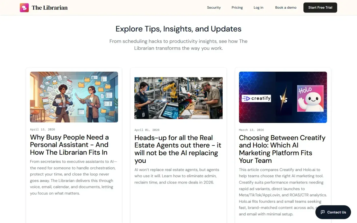 Thelibrarian — Articles page