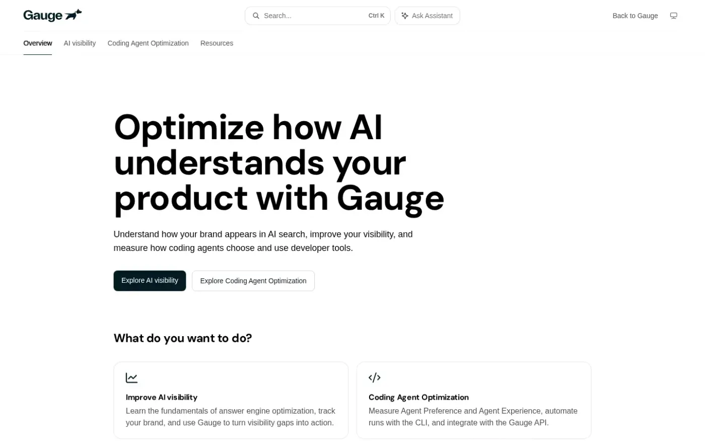 Gauge — Agent Led Growth: Get written into every customer's codebase — Home page