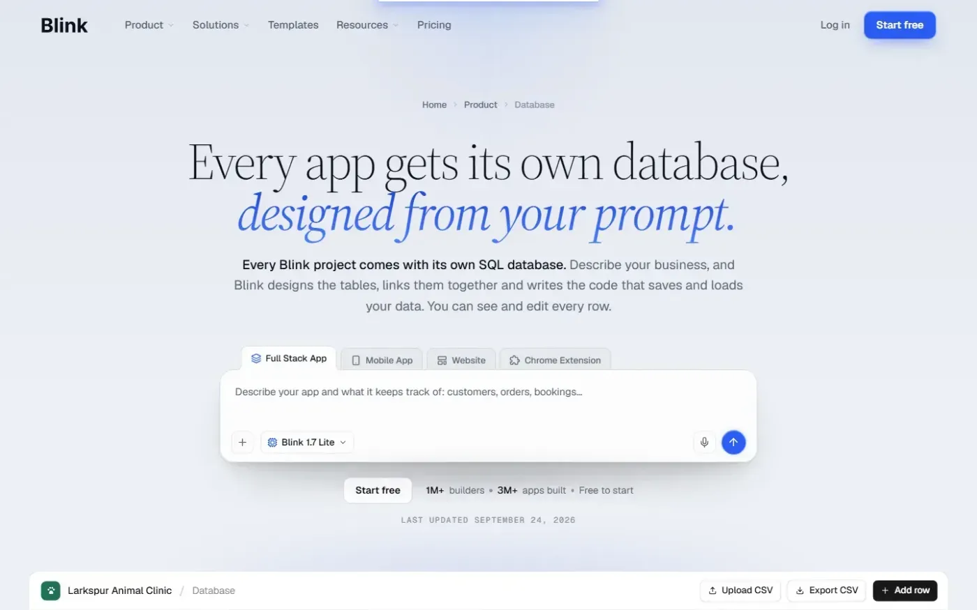 Blink — Features page