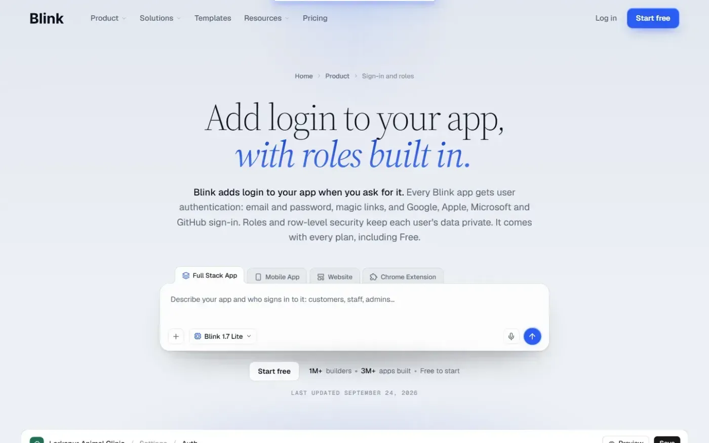 Blink — Features page