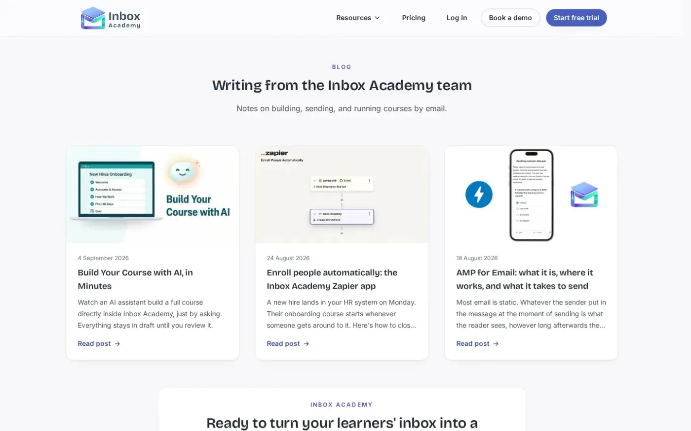 Inboxacademy — Blog page